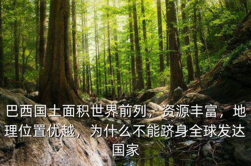 巴西為什么不是發達國家,為何不是發達國家