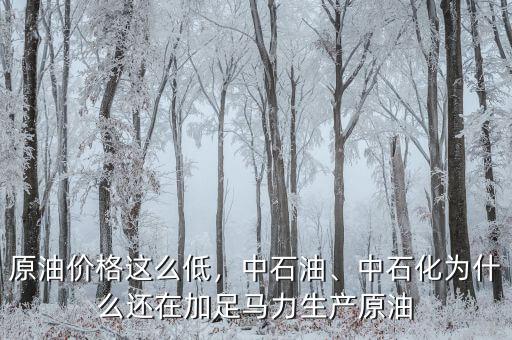 原油價格這么低，中石油、中石化為什么還在加足馬力生產原油