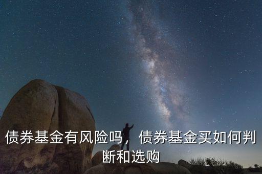 債券基金有風險嗎，債券基金買如何判斷和選購