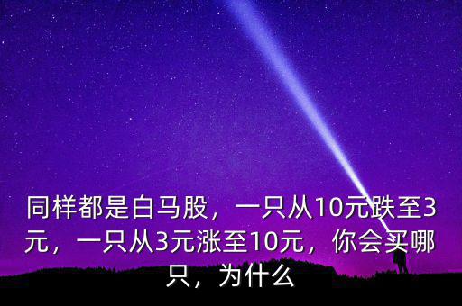同樣都是白馬股，一只從10元跌至3元，一只從3元漲至10元，你會(huì)買哪只，為什么