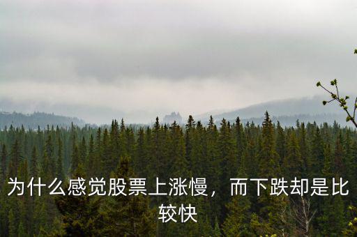 為什么感覺股票上漲慢，而下跌卻是比較快