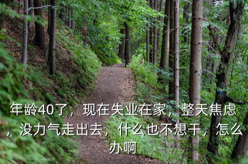 年齡40了，現在失業(yè)在家，整天焦慮，沒力氣走出去，什么也不想干，怎么辦啊