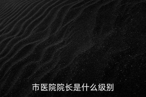 市醫院院長是什么級別