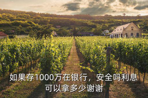 如果存1000萬在銀行，安全嗎利息可以拿多少謝謝