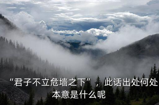 “君子不立危墻之下”，此話出處何處本意是什么呢