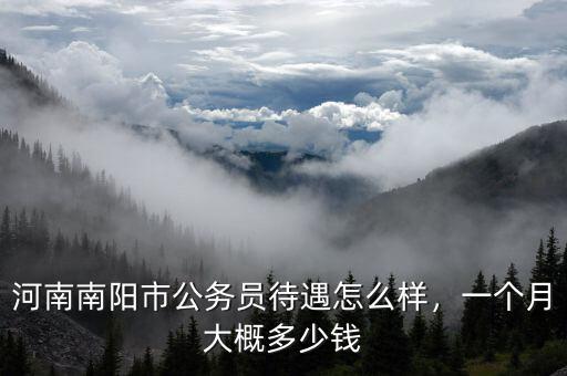 河南南陽市公務員待遇怎么樣，一個月大概多少錢