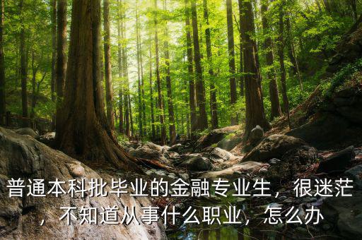 普通本科批畢業的金融專業生，很迷茫，不知道從事什么職業，怎么辦