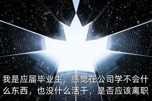 我是應屆畢業生，感覺在公司學不會什么東西，也沒什么活干，是否應該離職