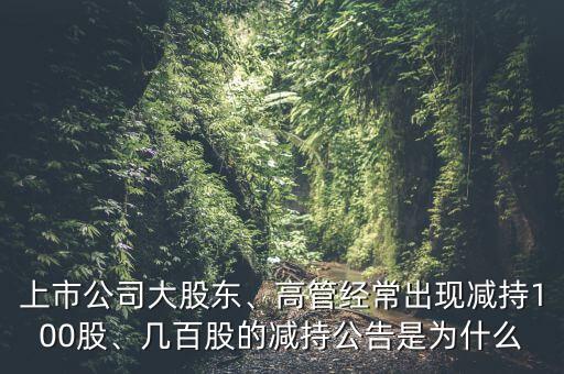 上市公司大股東、高管經(jīng)常出現(xiàn)減持100股、幾百股的減持公告是為什么
