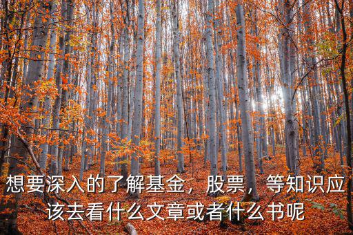 想要深入的了解基金，股票，等知識應該去看什么文章或者什么書呢