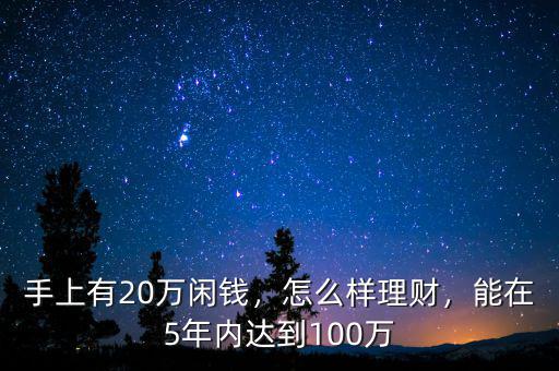 手上有20萬閑錢，怎么樣理財，能在5年內達到100萬