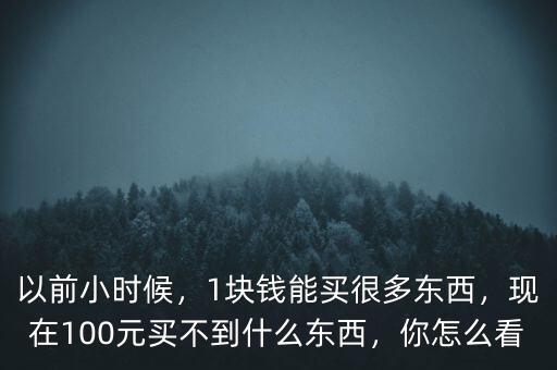 以前小時候，1塊錢能買很多東西，現在100元買不到什么東西，你怎么看