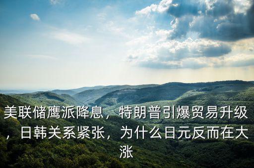 美聯儲鷹派降息，特朗普引爆貿易升級，日韓關系緊張，為什么日元反而在大漲