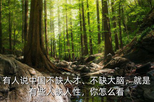 有人說中國不缺人才、不缺大腦，就是有些人缺人性，你怎么看