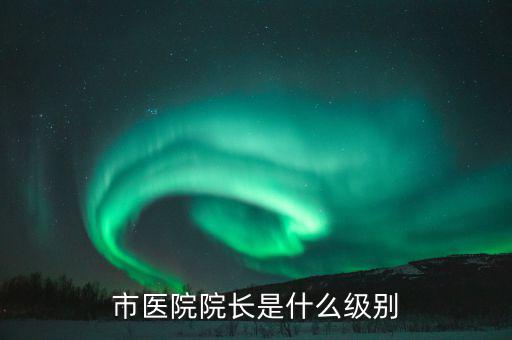 市醫院院長是什么級別