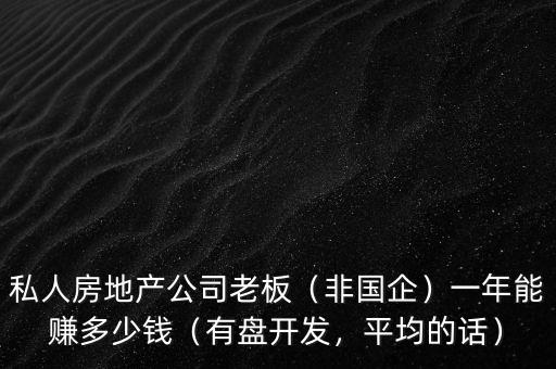 私人房地產公司老板（非國企）一年能賺多少錢（有盤開發，平均的話）