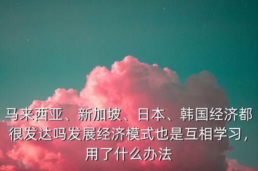日本是什么經濟模式,發展經濟模式也是互相學習