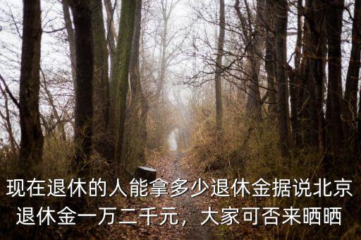現在退休的人能拿多少退休金據說北京退休金一萬二千元，大家可否來曬曬