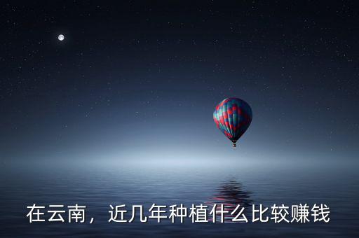 在云南，近幾年種植什么比較賺錢