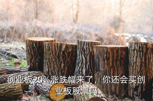創業板20%漲跌幅來了，你還會買創業板股票嗎