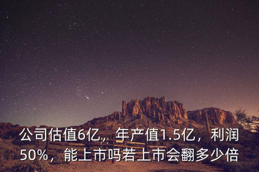公司估值6億，年產值1.5億，利潤50%，能上市嗎若上市會翻多少倍