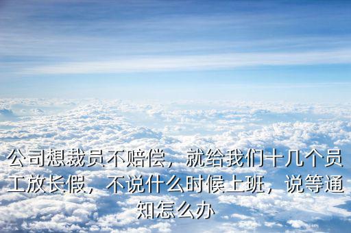 公司想裁員不賠償，就給我們十幾個員工放長假，不說什么時候上班，說等通知怎么辦