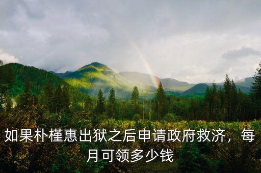 如果樸槿惠出獄之后申請政府救濟(jì)，每月可領(lǐng)多少錢