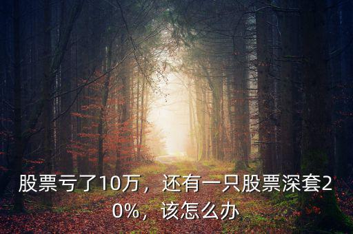 股票虧了10萬，還有一只股票深套20%，該怎么辦