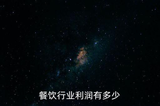 餐飲行業利潤有多少