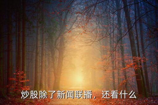 炒股除了新聞聯播，還看什么