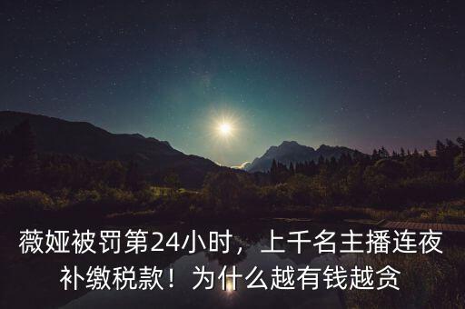 薇婭被罰第24小時，上千名主播連夜補繳稅款！為什么越有錢越貪