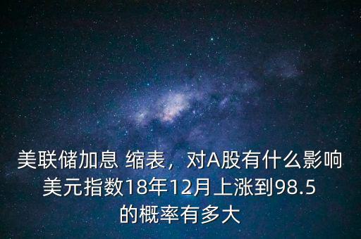 縮表會有什么影響,美聯儲縮表是什么