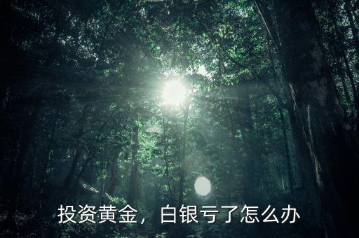 如果投資現貨黃金期間虧了怎么辦,白銀虧了怎么辦