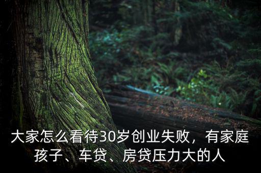 大家怎么看待30歲創(chuàng)業(yè)失敗，有家庭孩子、車貸、房貸壓力大的人
