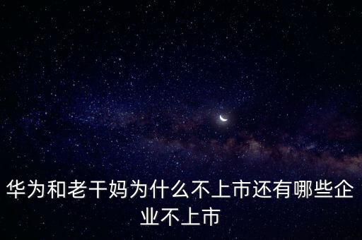 伽藍集團為什么不上市,還有哪些企業不上市