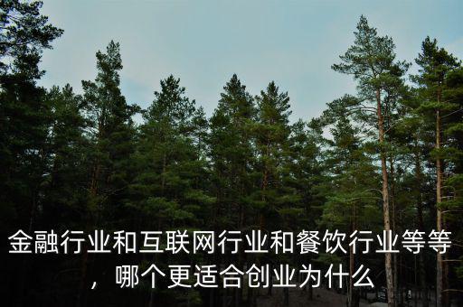 金融行業和互聯網行業和餐飲行業等等，哪個更適合創業為什么