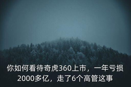 你如何看待奇虎360上市，一年虧損2000多億，走了6個高管這事