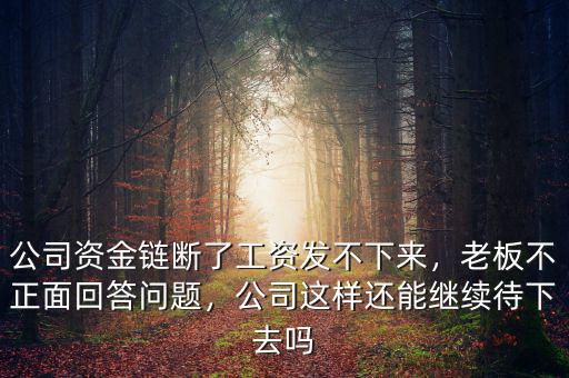 公司資金鏈斷了工資發(fā)不下來，老板不正面回答問題，公司這樣還能繼續(xù)待下去嗎