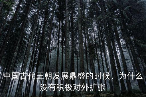 中國古代王朝發展鼎盛的時候，為什么沒有積極對外擴張