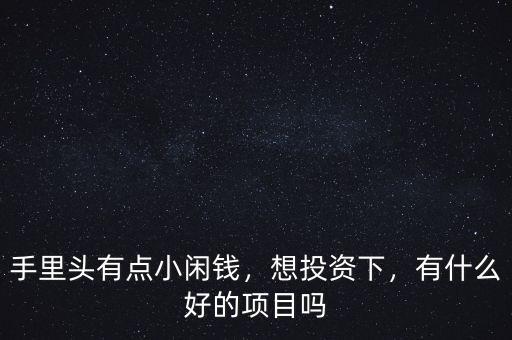 手里頭有點(diǎn)小閑錢(qián)，想投資下，有什么好的項(xiàng)目嗎