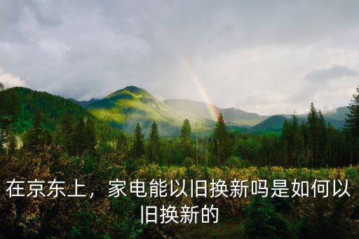 在京東上，家電能以舊換新嗎是如何以舊換新的