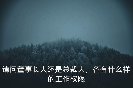 請問董事長大還是總裁大，各有什么樣的工作權限