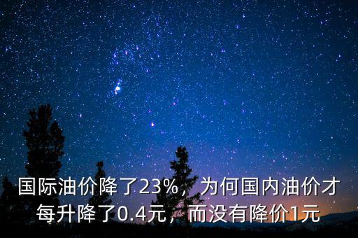 國際油價降了23%，為何國內(nèi)油價才每升降了0.4元，而沒有降價1元