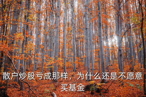 散戶炒股虧成那樣，為什么還是不愿意買基金