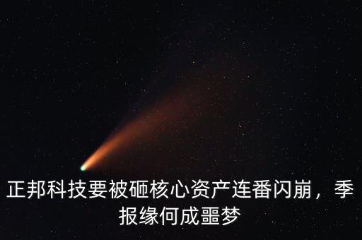 正邦科技要被砸核心資產(chǎn)連番閃崩，季報(bào)緣何成噩夢