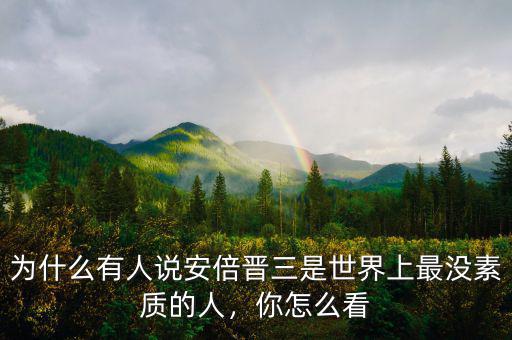 為什么有人說安倍晉三是世界上最沒素質的人，你怎么看