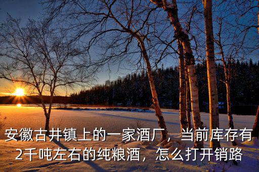 安徽古井鎮(zhèn)上的一家酒廠，當(dāng)前庫存有2千噸左右的純糧酒，怎么打開銷路