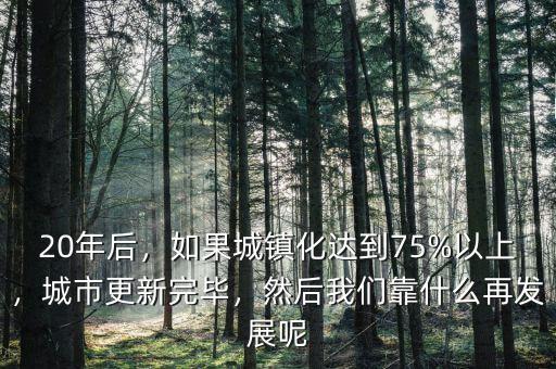 20年后，如果城鎮化達到75%以上，城市更新完畢，然后我們靠什么再發展呢