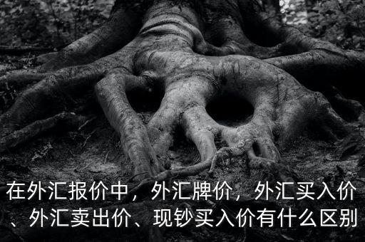 什么是外匯報價,現鈔買入價有什么區別