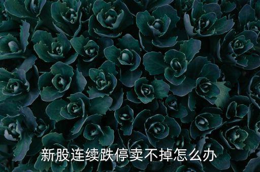新股連續跌停賣不掉怎么辦